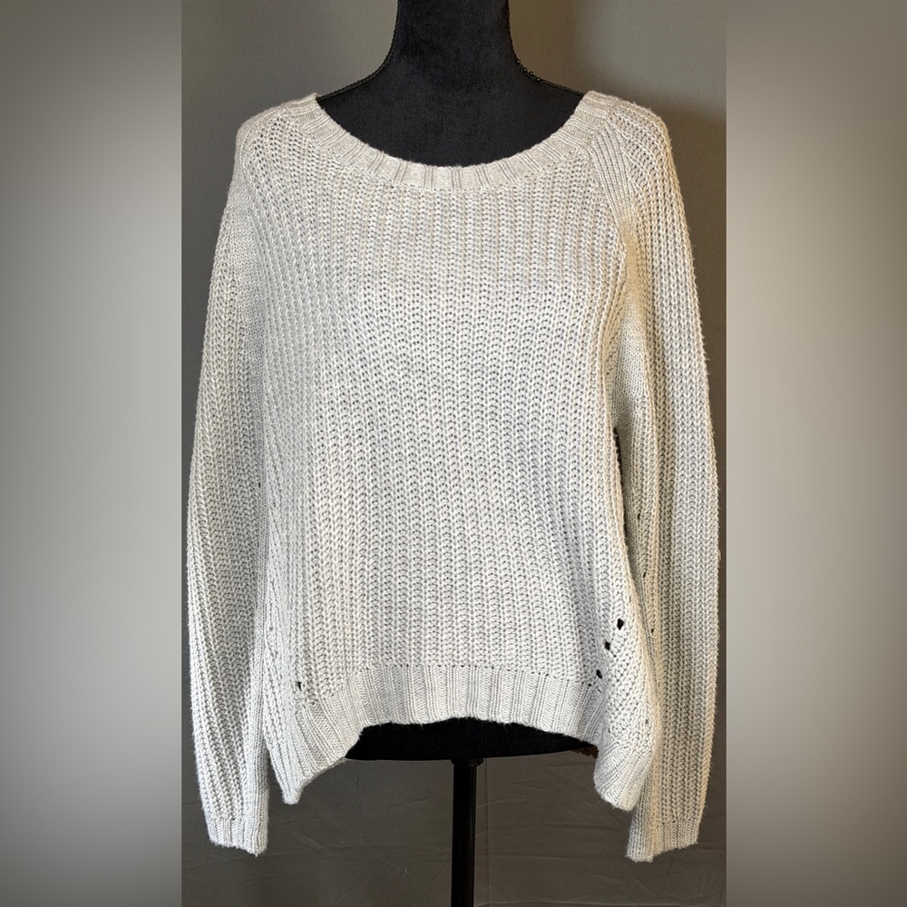 Cotton On Knitwear Gray Chunky Cotton Raglan Sweater Size L